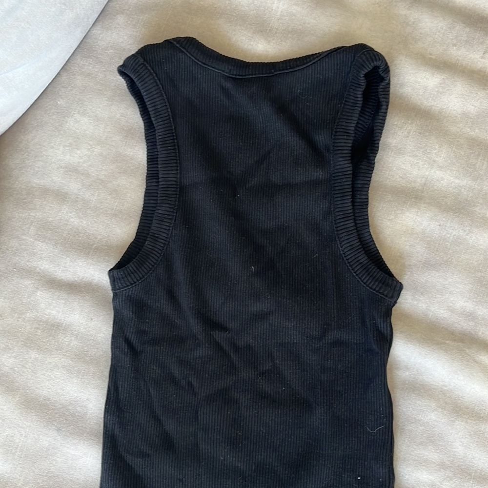 Agolde Black Ribbed Tank Top - Picture 3 of 3
